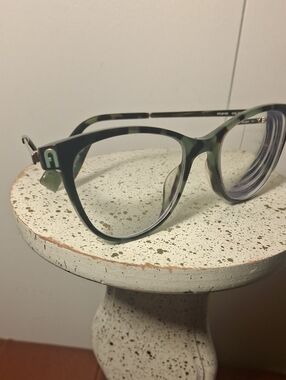 Furla Green Tortoiseshell Cat-Eye Eyeglass Frames